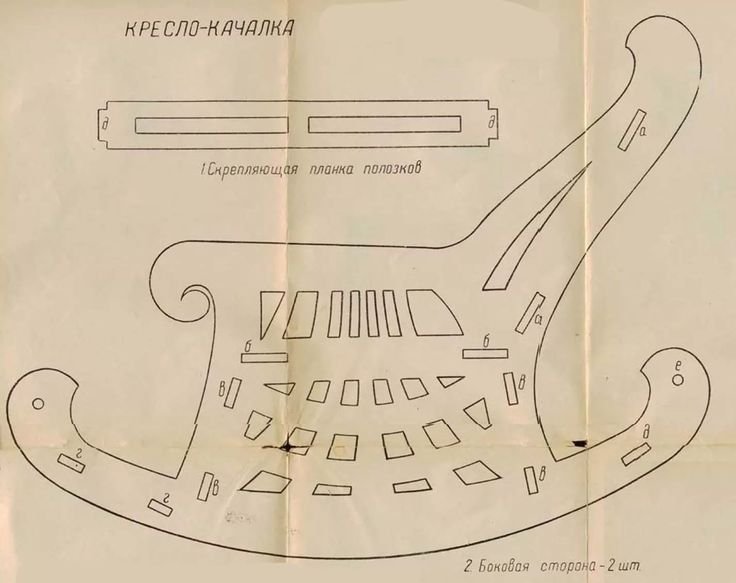Кресло качалка лекало чертеж