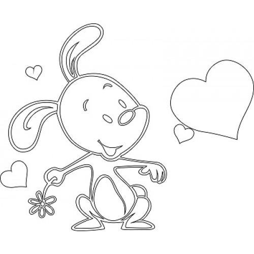 Трафарет "Зайка с сердцем", а5