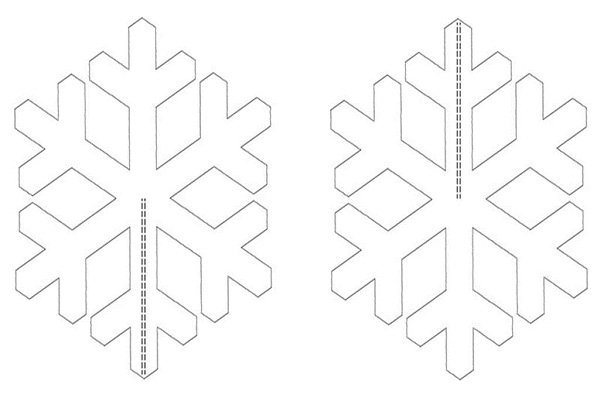Шаблон объемной снежинки