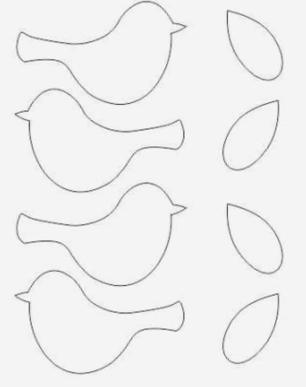Трафарет птички для вырезания