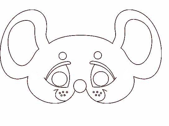 Трафарет маска мышка детская