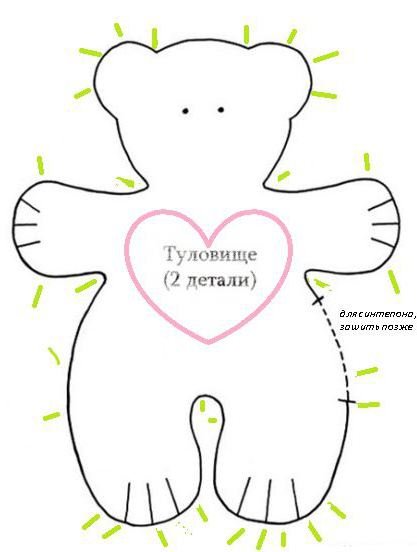 Лекало мишки для шитья