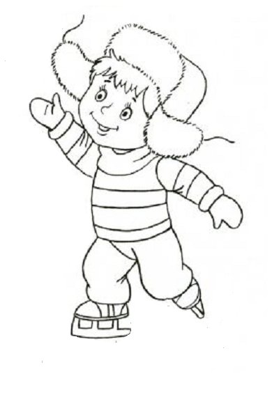 Девочка в зимней одежде раскраска