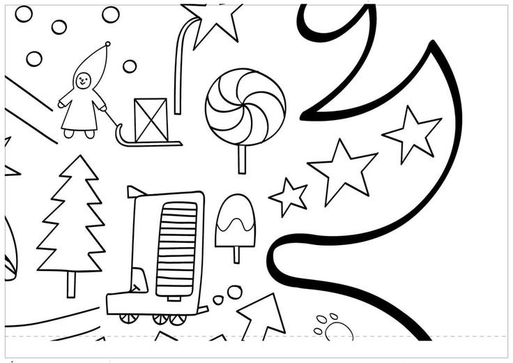 Елка раскраска