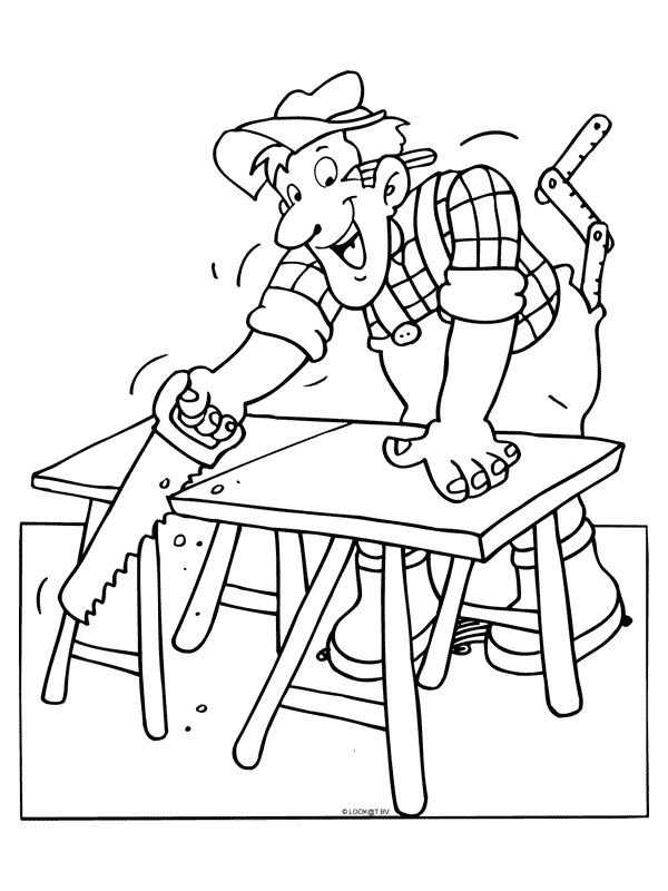 Плотник раскраска для детей