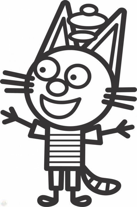 Трафарет три кота для рисования