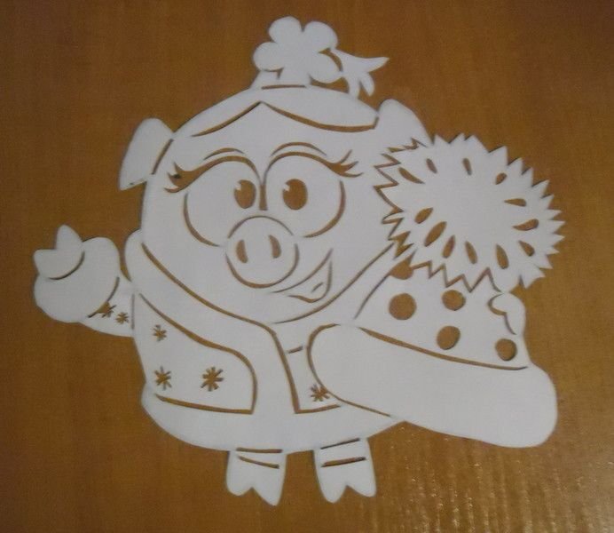 Украшение окон на новый год Смешарики