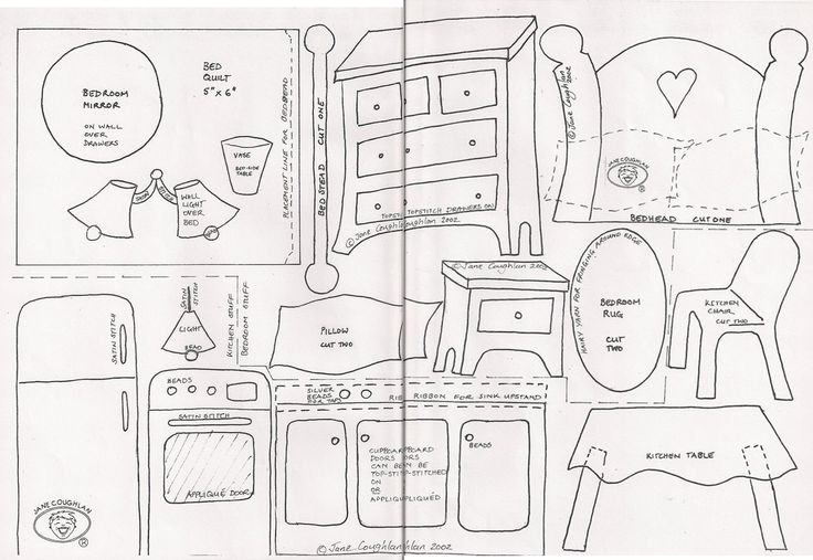 Книжка домик для куклы из фетра выкройки