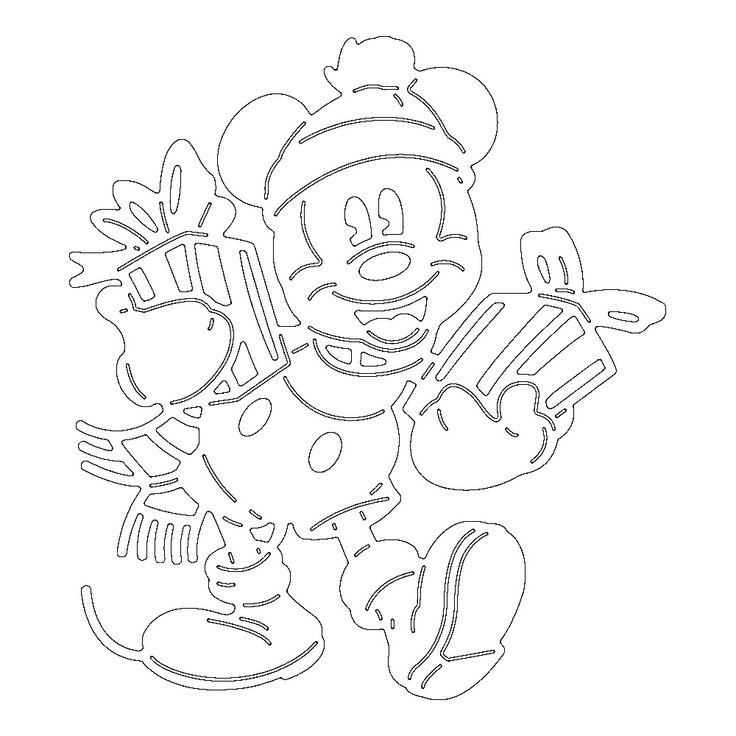 Вытынанки новогодние Микки Маус