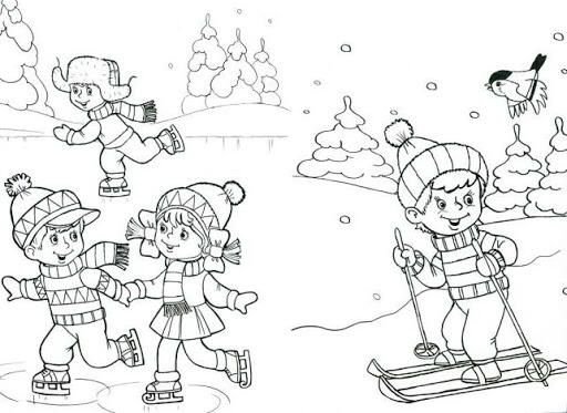 Зимние раскраски для детей