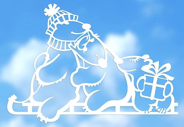 Трафареты на окна новогодние