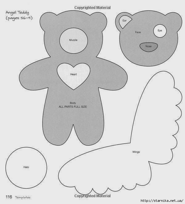 Игрушка из фетра медведь выкройка