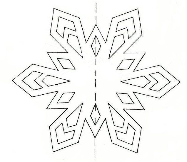 Снежинка трафарет для вырезания
