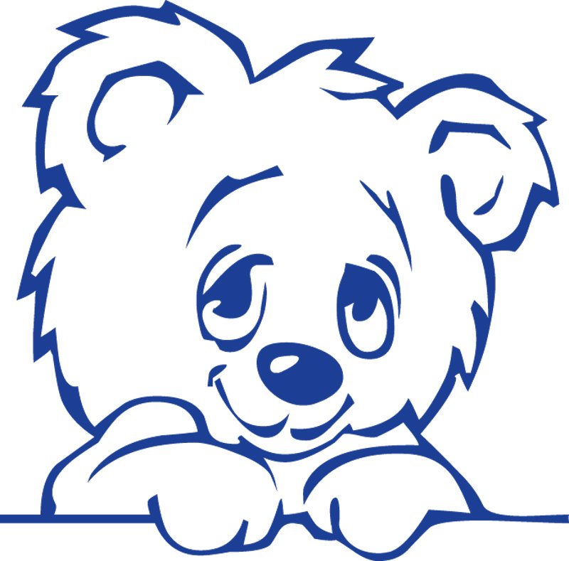 Медведь трафарет на окно