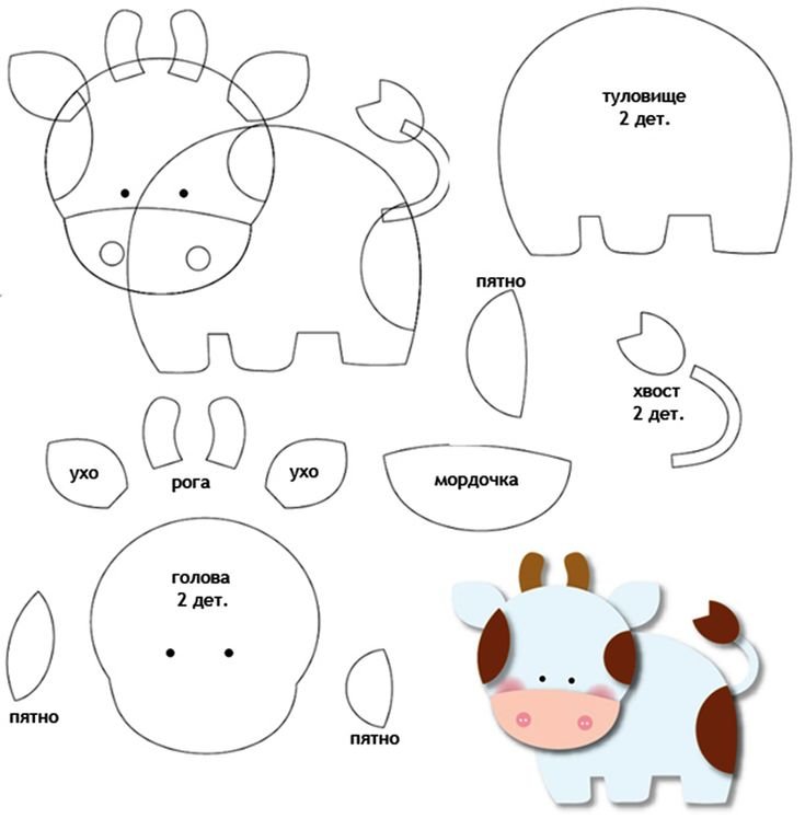 Выкройки для книжки из фетра животные