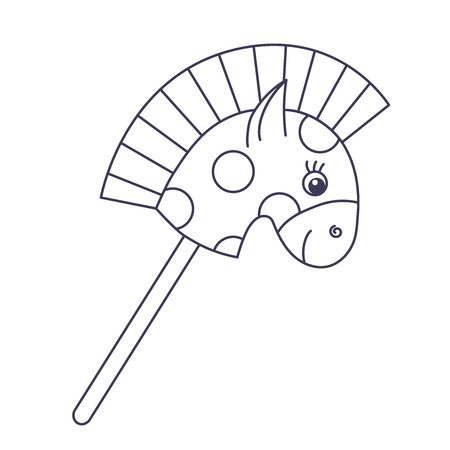 Деревянная лошадка на палочке