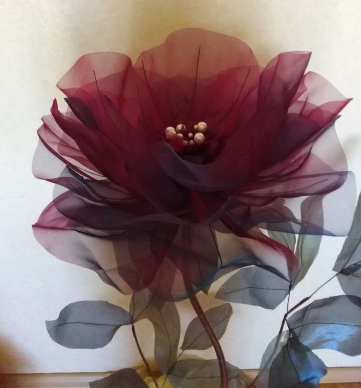 Цветы из вуали и органзы