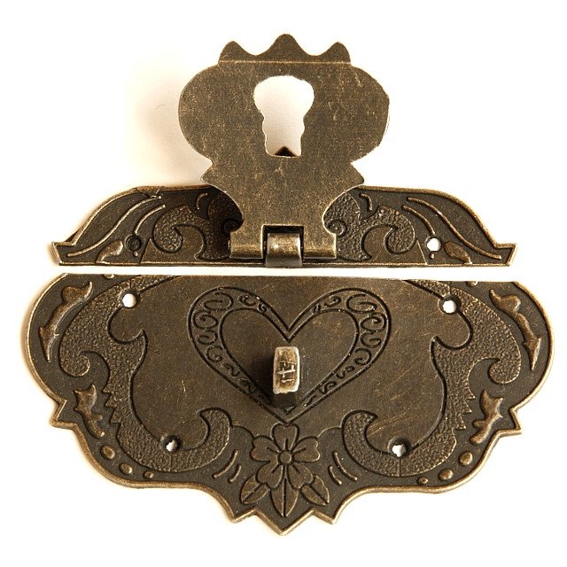 Замок Курковой для шкатулок 32х28 мм цвет золото