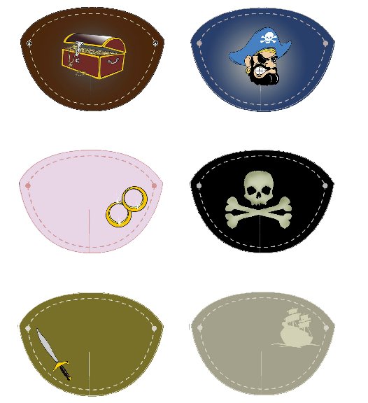 Трафарет пиратской повязки на глаз