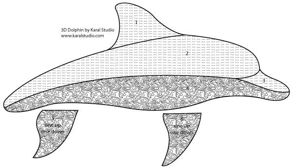 Дельфин трафарет