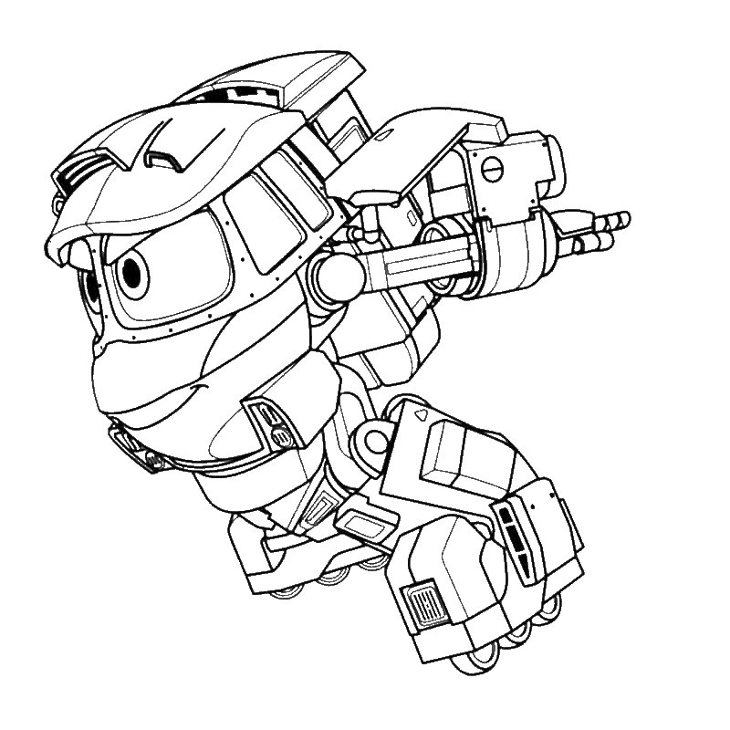 Раскраска роботы поезда Кей