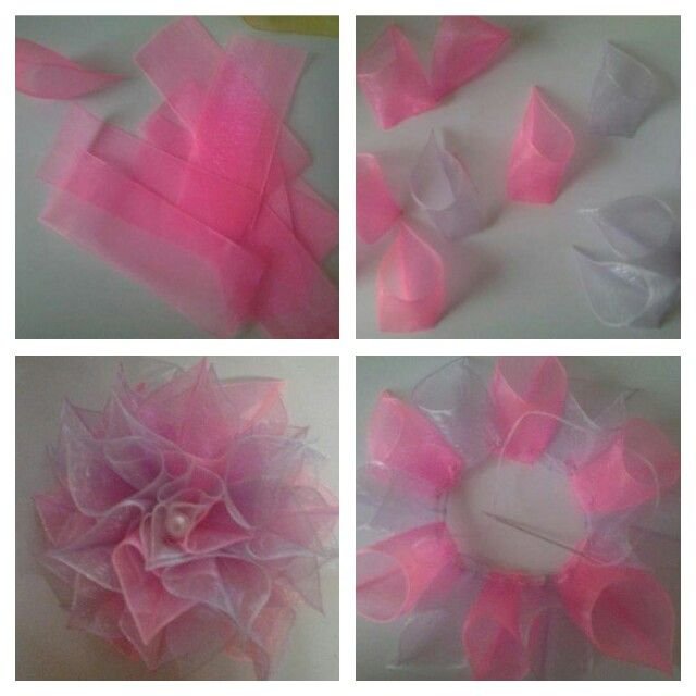 Цветы из органзы