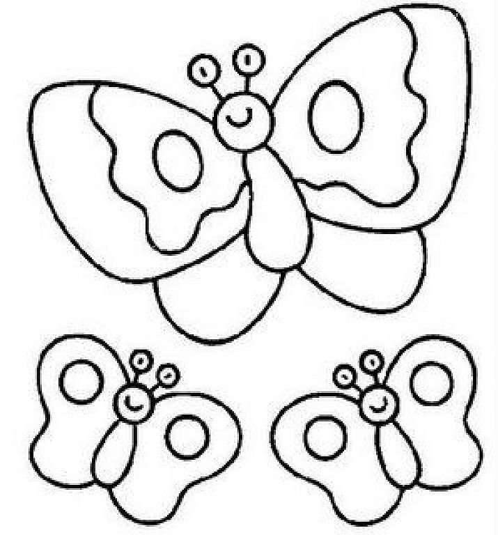 Бабочка раскраска для малышей