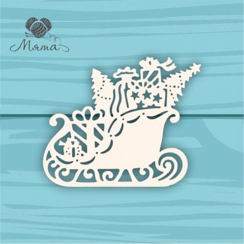 Сани с подарками трафарет