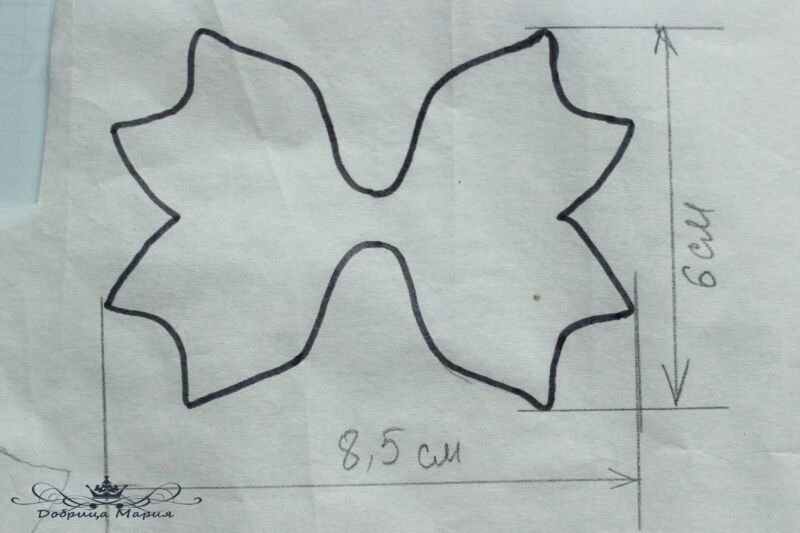 Выкройка бантика из фоамирана