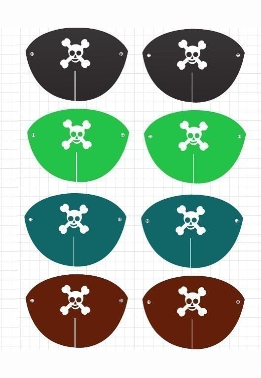 Трафарет пиратской повязки на глаз