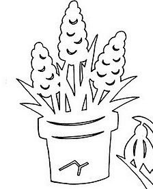 Цветы в горшке на окна трафареты