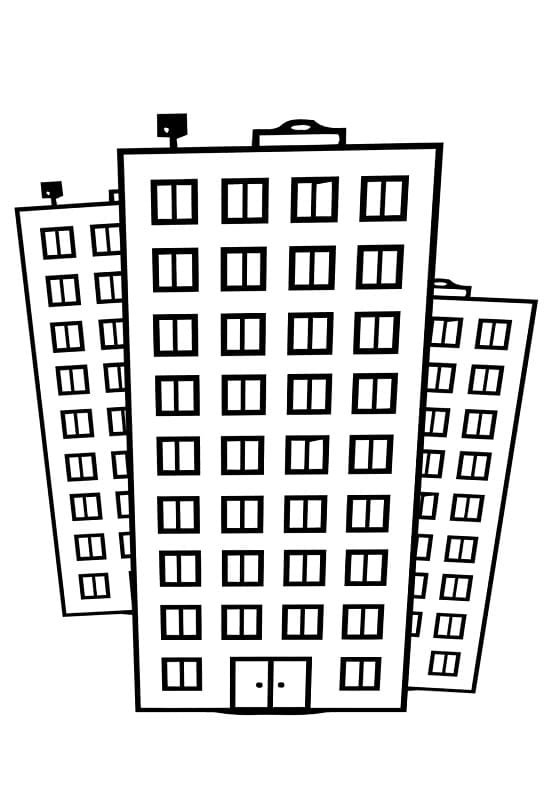 Многоэтажный дом рисунок
