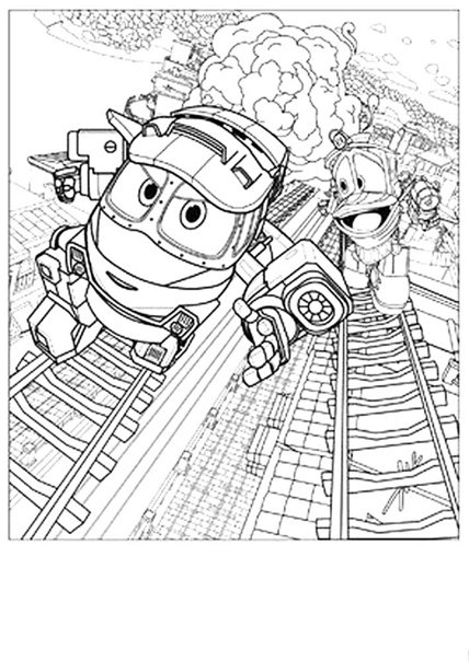 Роботы поезда раскраска Бекки