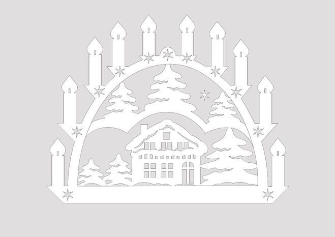 Трафареты на окна новогодние домики