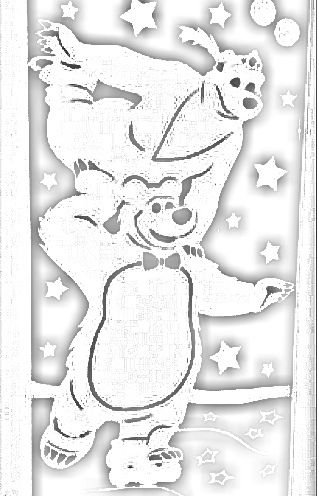 Шаблон медведя на окно