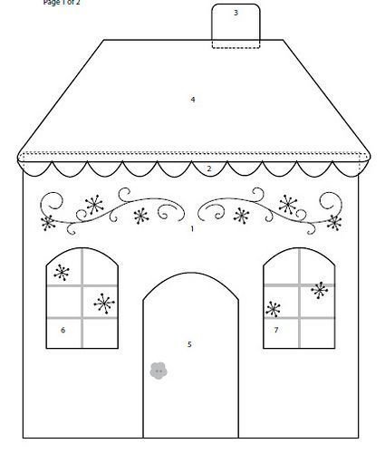 Шаблоны новогодних домиков