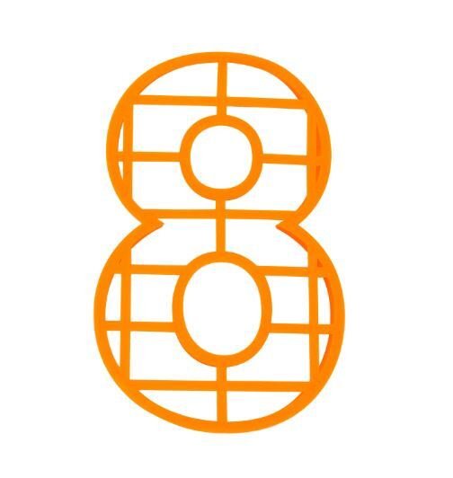 Цифра восемь трафарет для торта