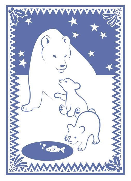 Украшения на окна белые медведи