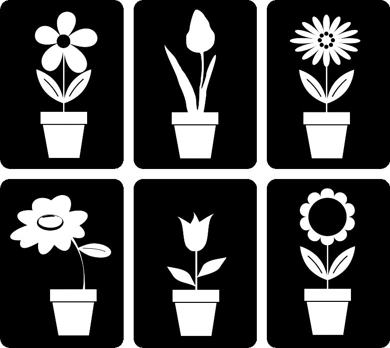 Векторный горшок с цветком