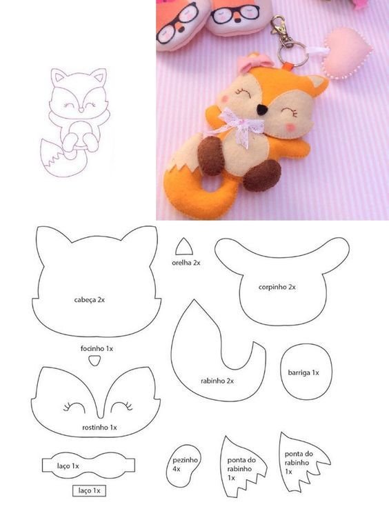 Лисичка из фетра выкройка