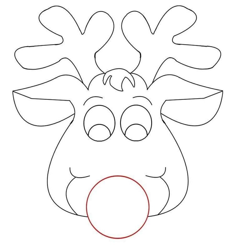 Трафарет оленя для вырезания