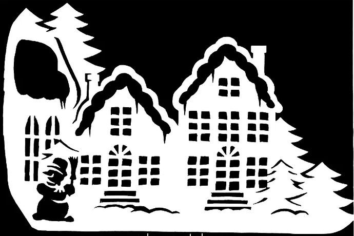 Трафареты на окна домики