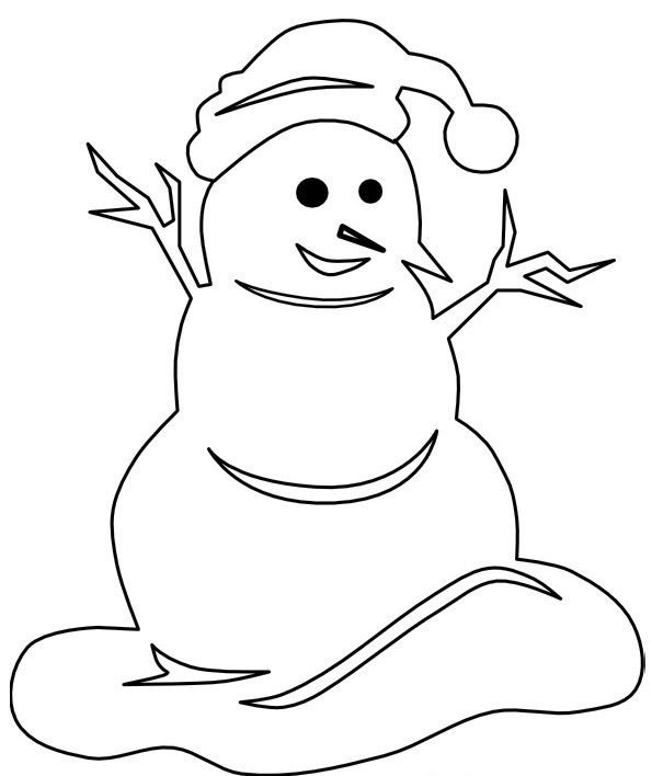 Снеговик трафарет для вырезания на окно