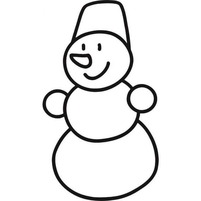 Снеговик раскраска для малышей