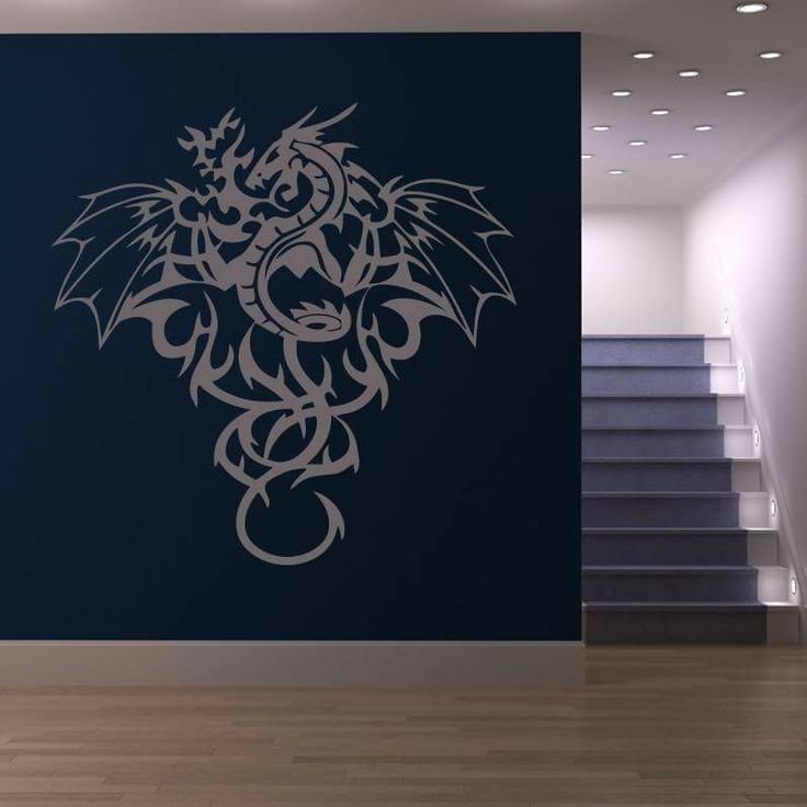 Роспись стен дракон