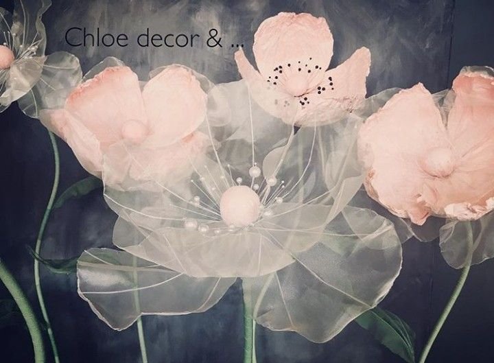 Цветы из вуали и органзы