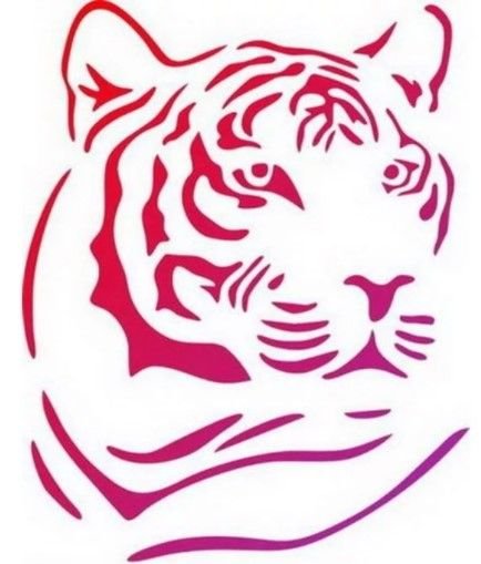 Трафареты на новый год тигра для вырезания на окно