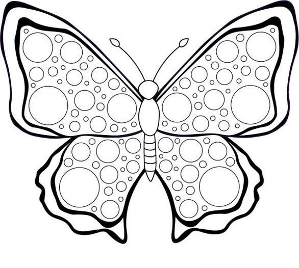 Бабочка раскраска для детей