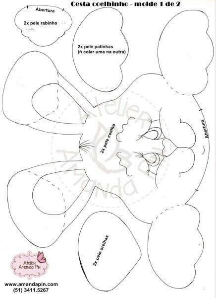 Выкройка зайца из фоамирана