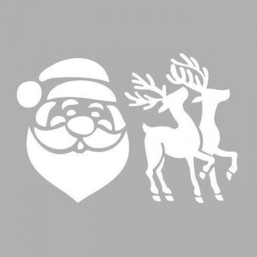 Украшения на окна дед Мороз и олень